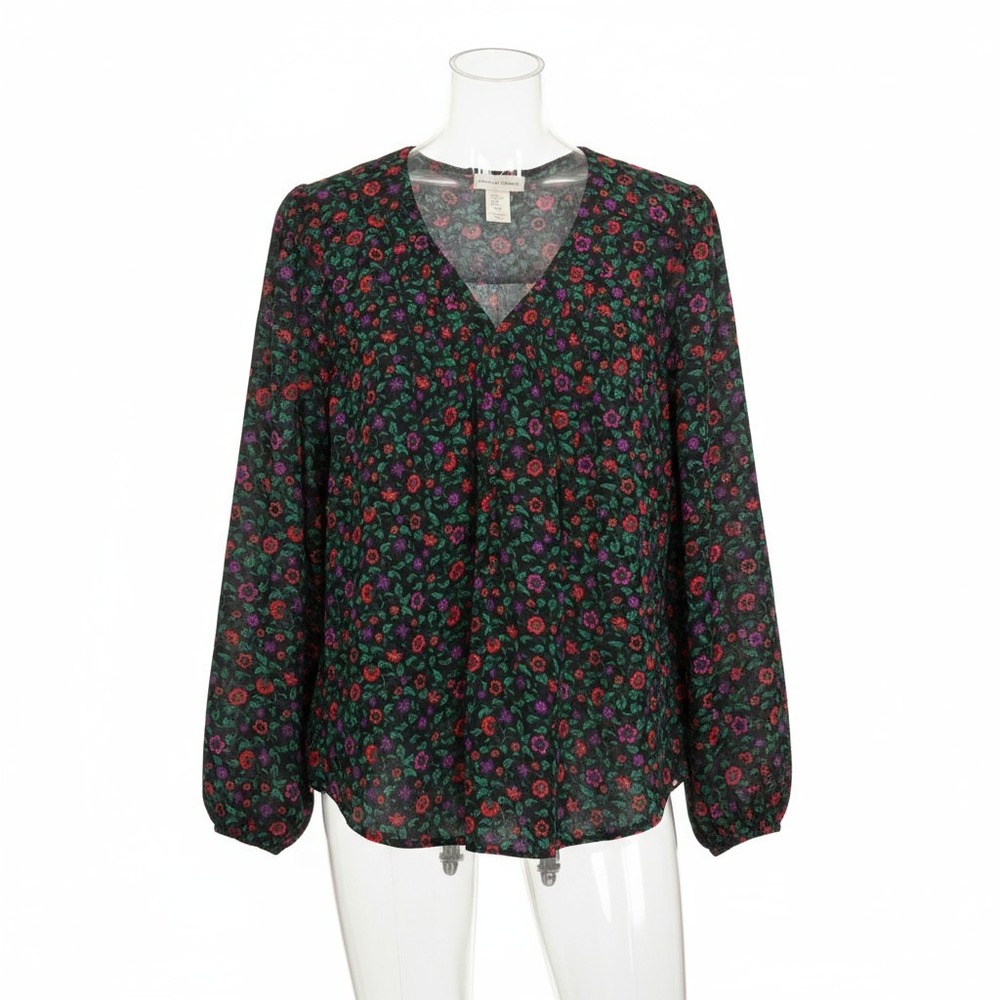 Cupcakes and‎ Cashmere Floral Blouse Womens XL Long Sleeve Keyhole Career